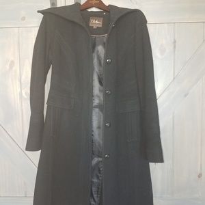 Cole Haan black wool blend coat
